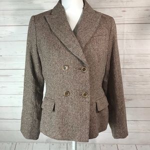 Talbots | Double breasted Wool Blend Blazer 12P